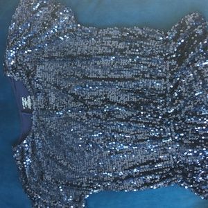 Navy-Sequined-Peplum Tee - Lane Bryant